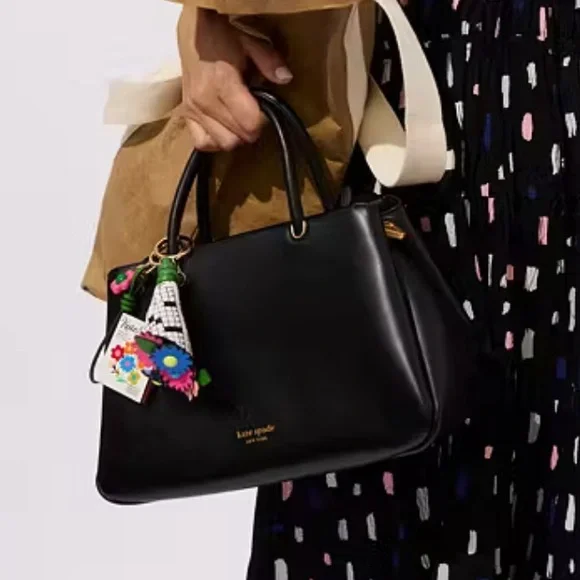 Kate Spade NWT Floral Newspaper Bag Charm - Picture 2 of 2